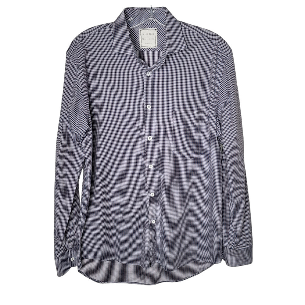 Billy Reid Blue Standard Cut Long Sleeve Button Up Shirt sz Small 100% Cotton